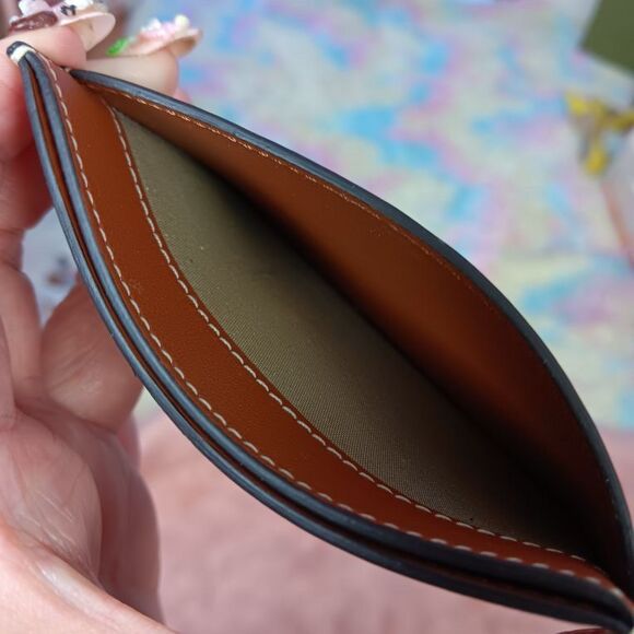 CELINE  Smooth Calfskin Cuir Triomphe Card Holder Tan - Picture 7 of 7